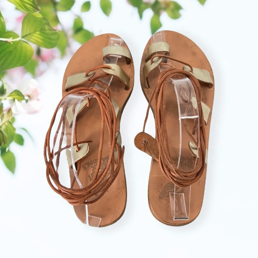 ANCIENT Greek Sandals Lace Up Gladiators - Picture 10 of 12